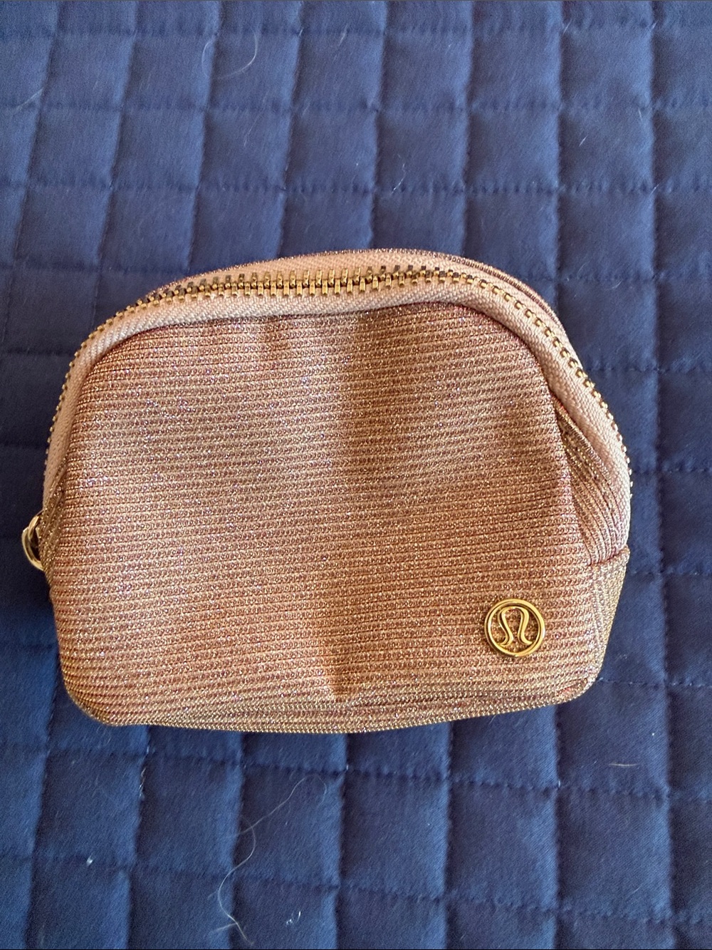 Lululemon Rose Gold Everywhere nano glitter bag